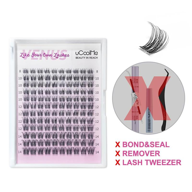 Lashes Short Fairy Venus with Invisible Band Lashes Wispy Lash Clusters Individual Lashes 8-14MM Natural Lashes Waterproof for Girls Clusters DIY Cluster Eyelash Extensions for Beginners Long Lasting Manga Makeup Cosmetic Springtok