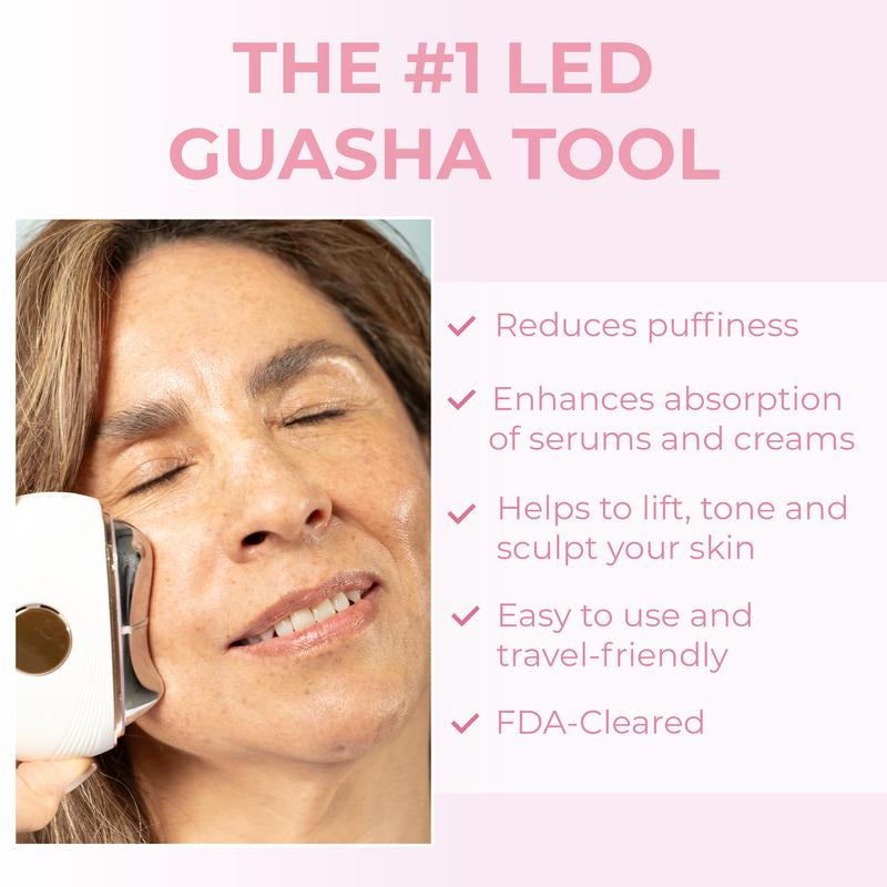 RIKI SCULPTRESS Luxury All-In-One Facial Device with Heat Cooling EMS Vibration & LED Light Therapy Ergonomic Rechargeable Gua Sha Style Massage for Spa-Quality Results at Home
