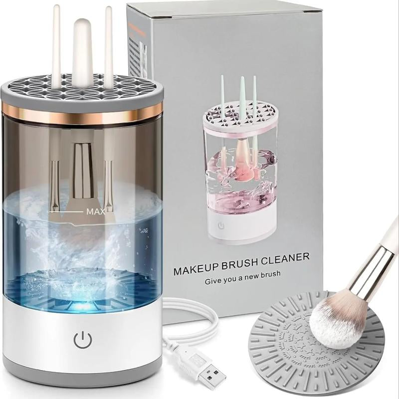Electric Makeup Brush Cleaner, Super-Fast Electric Spinningcleaner for Most Size Brush，Usb Powered Sonic Makeup Brush Cleaner，3-In-1 Electric Makeup Brush Cleaner，Portable Makeup Brush Cleaner，Facial Makeup，Dry Makeup，Brush Clean Mat，Tool Fit，Makeup Look