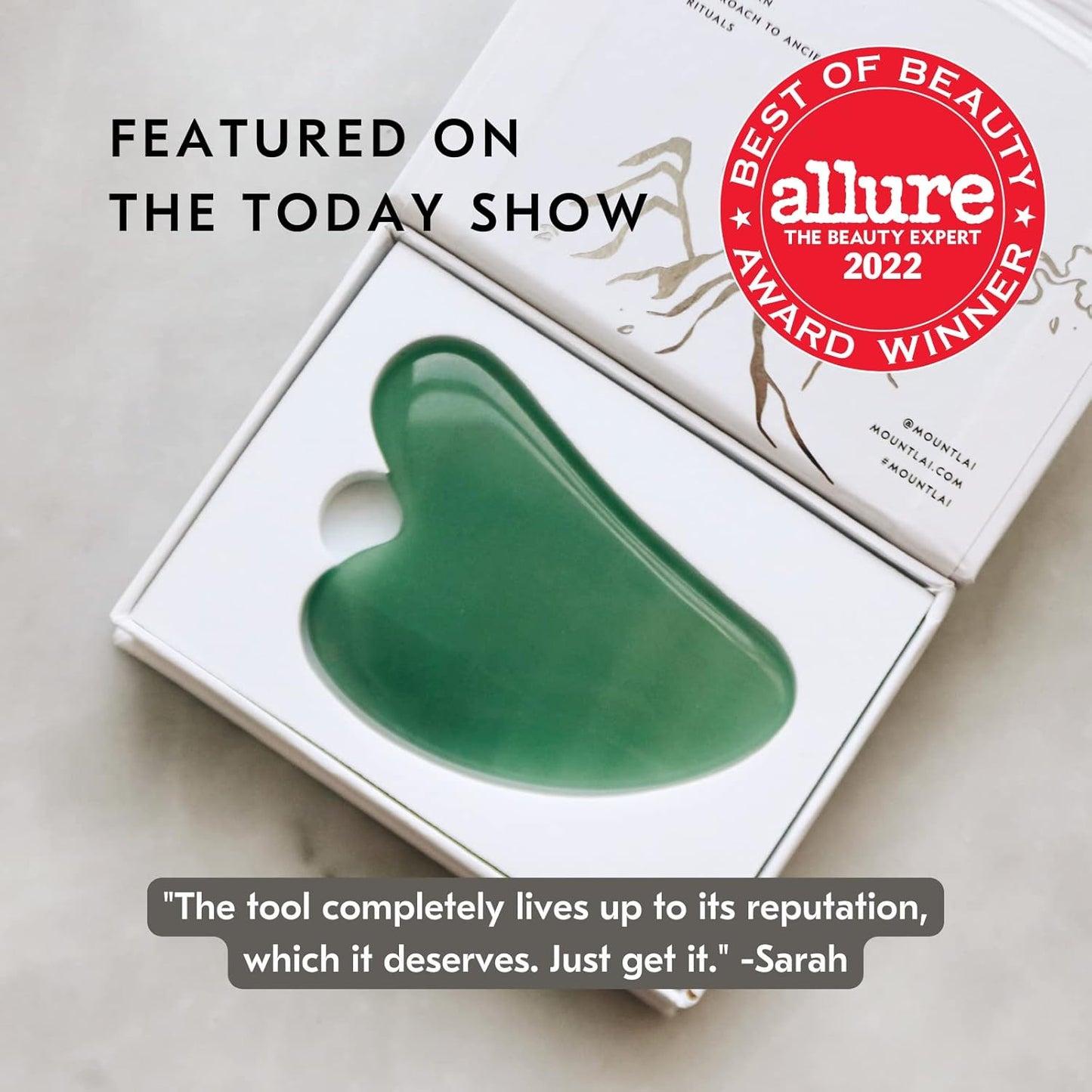 Jade Gua Sha Facial Tool – the Stone of Eternal Youth – 100% Genuine Jade Stone Face Sculpting Tool for Lymphatic Drainage, Puffiness Reduction & Timeless Radiance