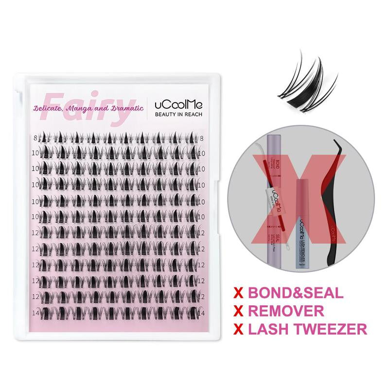 Lashes Short Fairy Venus with Invisible Band Lashes Wispy Lash Clusters Individual Lashes 8-14MM Natural Lashes Waterproof for Girls Clusters DIY Cluster Eyelash Extensions for Beginners Long Lasting Manga Makeup Cosmetic Springtok