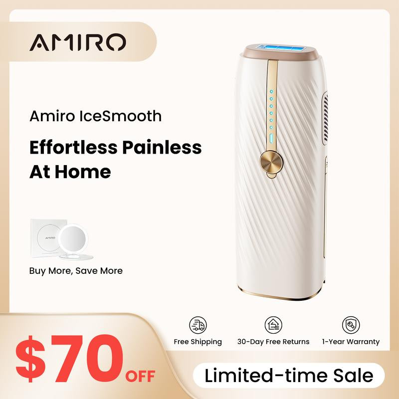 AMIRO Icesmooth At-Home Laser IPL Hair Removal Device, Safe and Painless, Gift for Women & Men