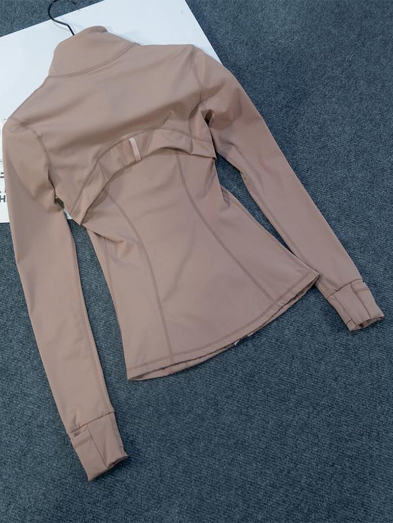 Yoga Suit Gold Zipper Version Women'S Yoga Jacket, Sports Stand up Collar Jacket, Fitness Slim Fit and Slimming Top