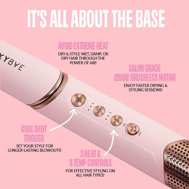 Blush Super Styler Pro - 5-In-1 Interchangeable Tools Curler Comfort Curler Comfort Hair Curler Lightweight Hair Dryer Multi Tool Smooth Titanium
