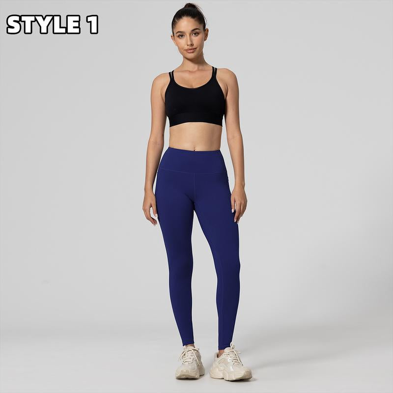 CHRLEISURE 3/5/6-Pack High Waisted Sports Leggings with Pockets for Women - Soft Athletic Tummy Control Pants for Running Cycling Yoga Workout Leggings