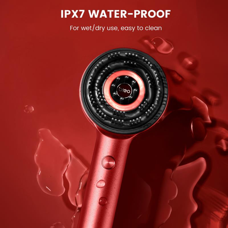 Breo Scalp3 Scalp Massaging Brush Hair Oil Applicator Oil Dispenser Hair Growth Stimulator Scalp Massager Hair Growth Waterproof Head Massager Hair Oil Massaging Red Light Therapy