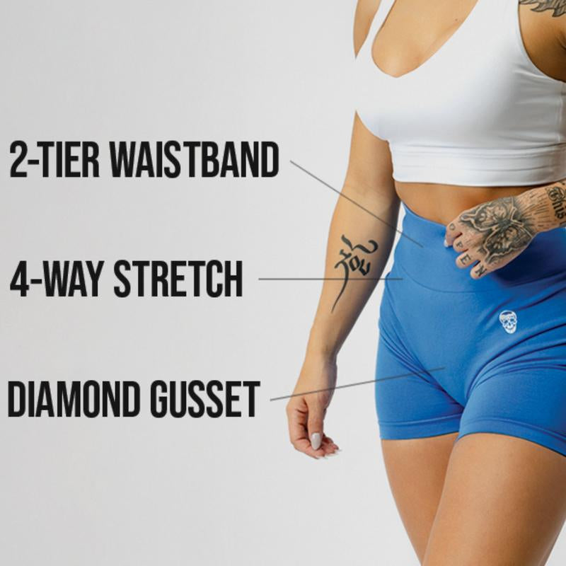 Gymreapers 3 Pack Infinity Seamless Scrunch Shorts for Women Moisture Wicking Breathable Workout Shorts with Diamond Gusset Crotch No Front Seam High Waist Two Tier Waistband Squat Proof Compression Fit Gym Yoga Training Athletic Activewear