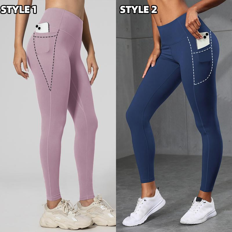 CHRLEISURE 3/5/6-Pack High Waisted Sports Leggings with Pockets for Women - Soft Athletic Tummy Control Pants for Running Cycling Yoga Workout Leggings