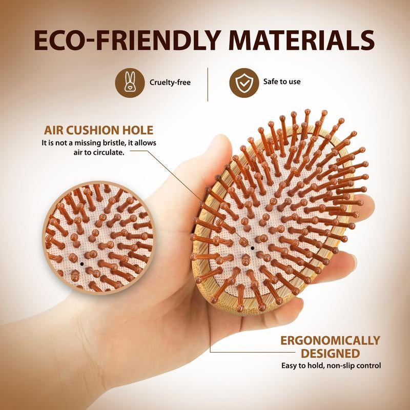 Bamboo Scalp Brush and Massager for Hair Oiling