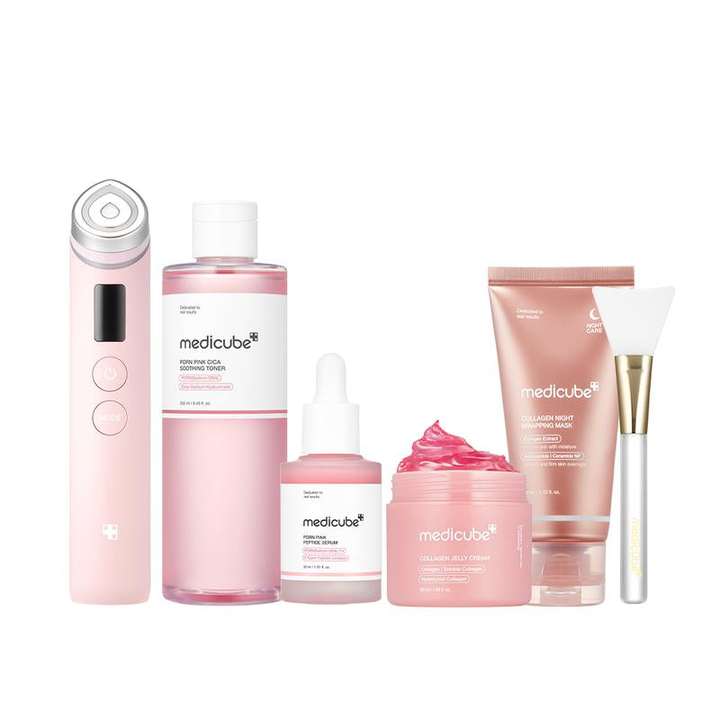 [Medicube Official] Pink Glass Glow Routine SetㅣK-Beauty Viral Glass Glow Device, PDRN Pink Peptide Toner, PDRN Pink Peptide Serum, Collagen Repair