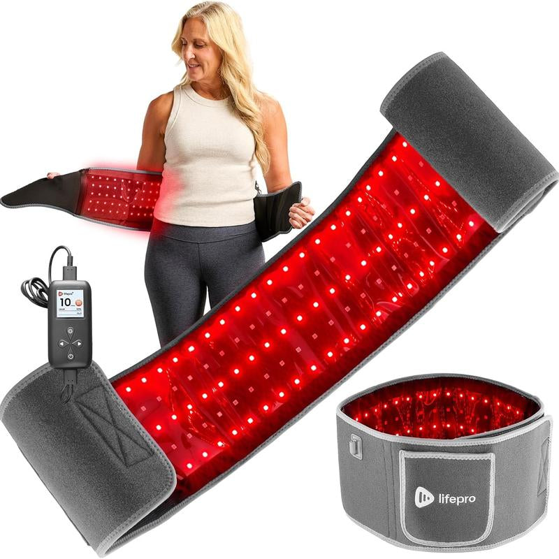 Lifepro Allevared Light Therapy Belt - Lifetime Warranty - 660Nm Red + 850Nm NIR - 105 Triple LED - Skin & Muscle Support - Portable Wraparound - Remote Control