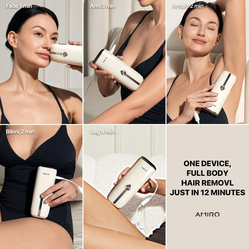 AMIRO Icesmooth At-Home Laser IPL Hair Removal Device, Safe and Painless, Gift for Women & Men