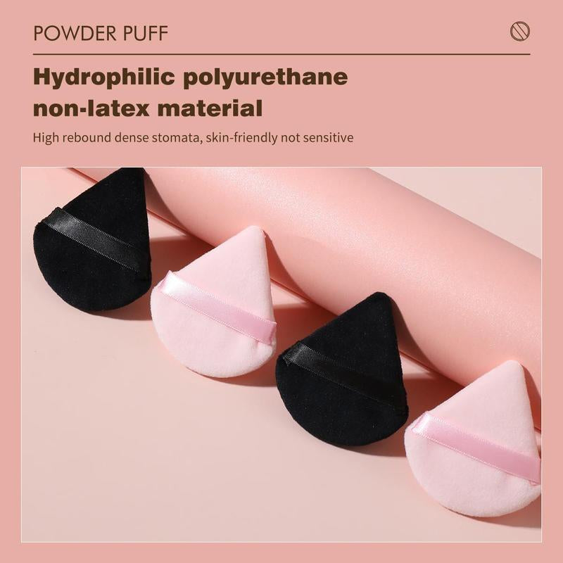 Summer Triangle Powder Puff, 10Pcs/Set Soft Makeup Foundation Sponge Puff, Makeup Tool for Blending & Facial Detailing, Makeup Accessories, Makeup Products, Powder Puff Makeup Set, Girly Room Accessories Makeup, Makeup Kit for School, Christmas Gift