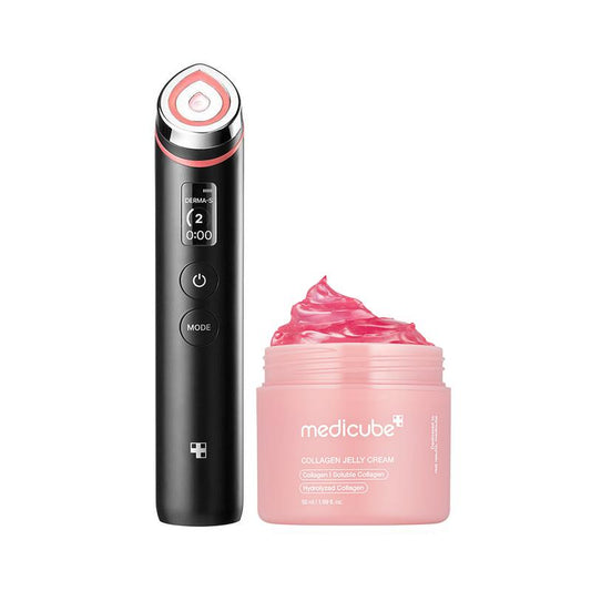 [Medicube] 310M Celebrity Glass Skin DuoㅣKorea'S No.1 Glass Glow Device + Collagen Jelly Cream or Deep Vita C Cream