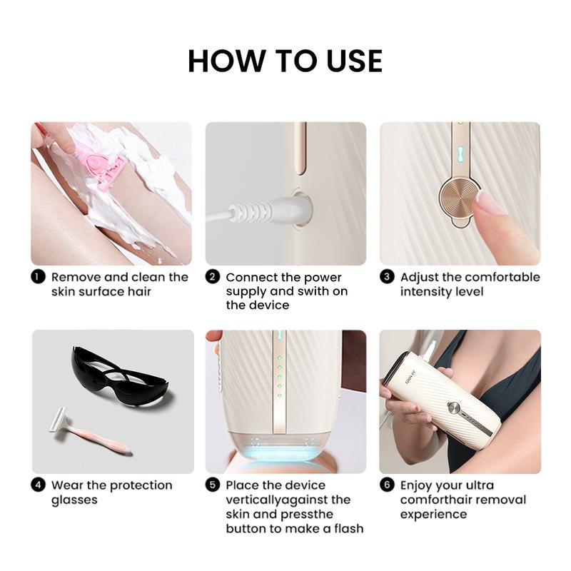 AMIRO Icesmooth At-Home Laser IPL Hair Removal Device, Safe and Painless, Gift for Women & Men