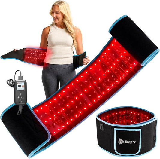 Lifepro Allevared Light Therapy Belt - Lifetime Warranty - 660Nm Red + 850Nm NIR - 105 Triple LED - Skin & Muscle Support - Portable Wraparound - Remote Control