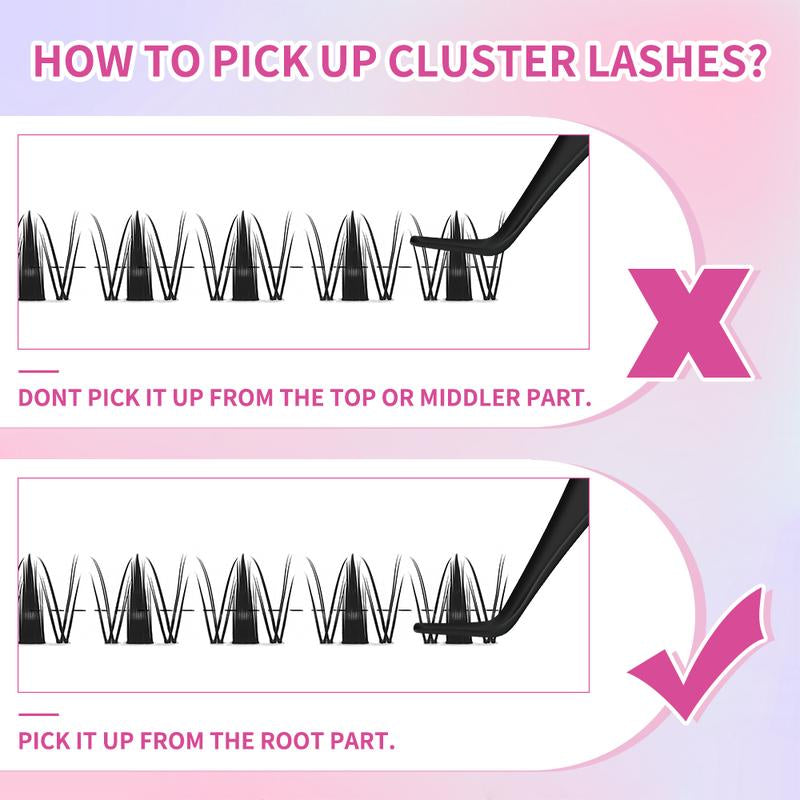 Lashes Short Fairy Venus with Invisible Band Lashes Wispy Lash Clusters Individual Lashes 8-14MM Natural Lashes Waterproof for Girls Clusters DIY Cluster Eyelash Extensions for Beginners Long Lasting Manga Makeup Cosmetic Springtok