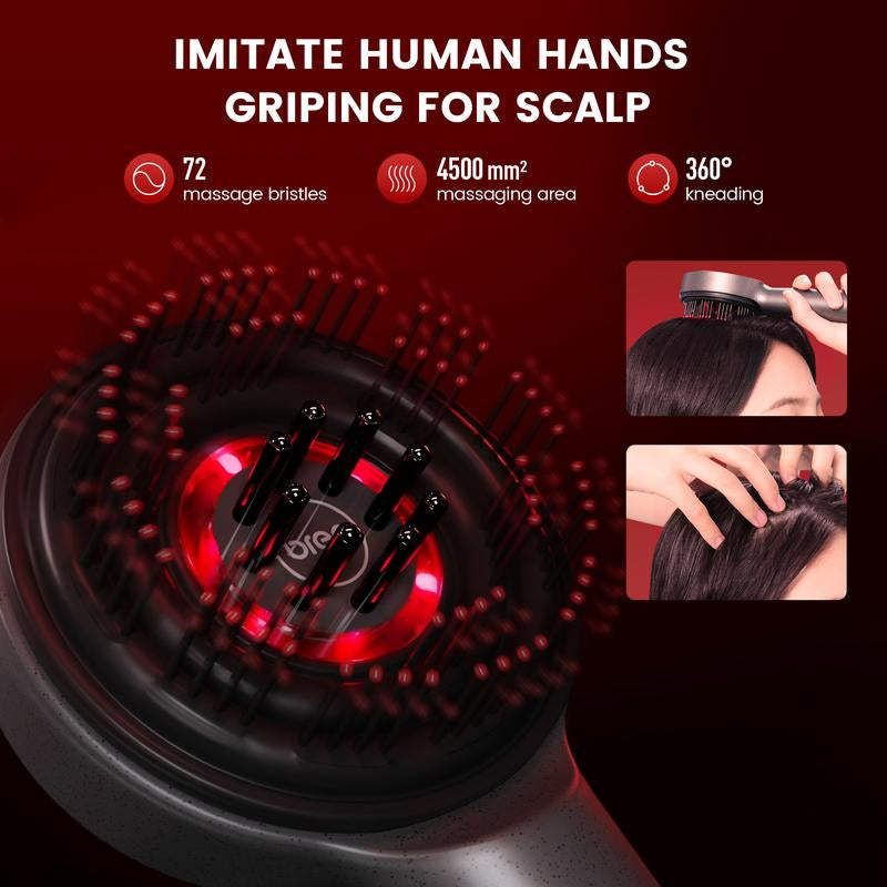 Breo Scalp3 Scalp Massaging Brush Hair Oil Applicator Oil Dispenser Hair Growth Stimulator Scalp Massager Hair Growth Waterproof Head Massager Hair Oil Massaging Red Light Therapy