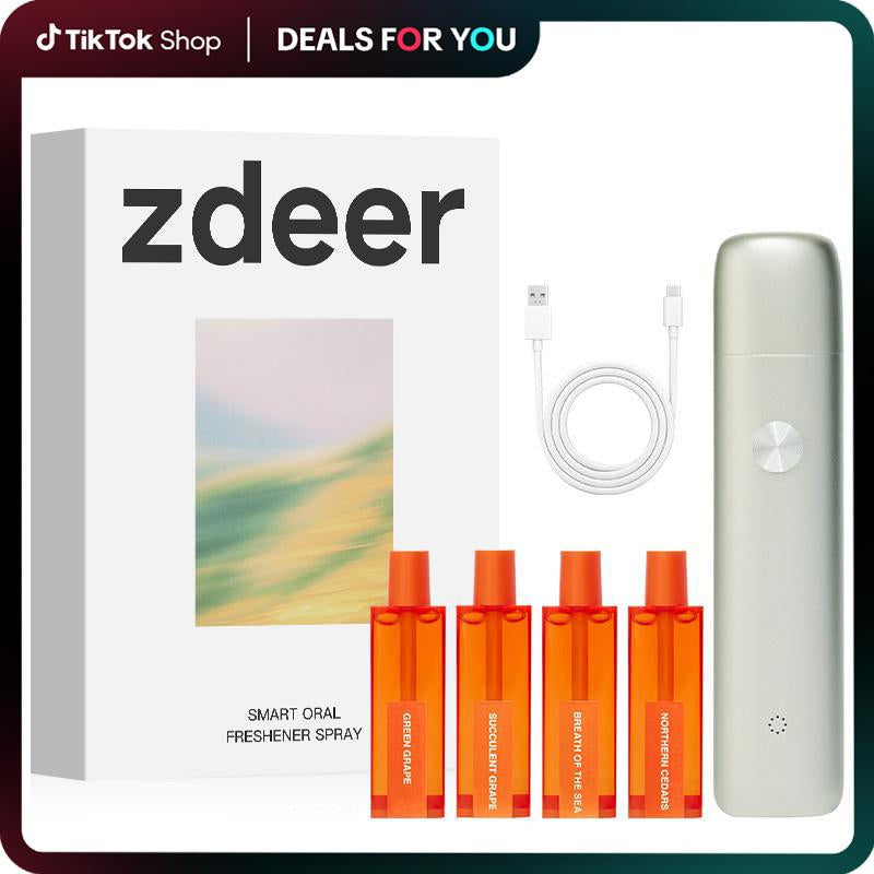 ZDEER Smart Electric Oral Spray - Mouth Spray Fresh Breath, Rechargeable, Alcohol Free, Outdoorfun Clean Cleansing Comfort Magnetic Kissingspray