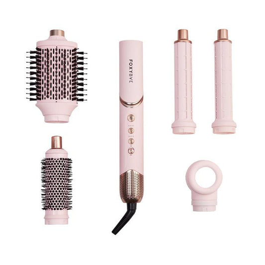 Blush Super Styler Pro - 5-In-1 Interchangeable Tools Curler Comfort Curler Comfort Hair Curler Lightweight Hair Dryer Multi Tool Smooth Titanium