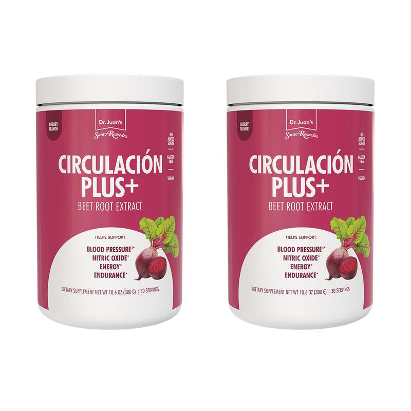 Santo Remedio Circulacion Plus, Nutritional Supplement, Beets Extract, Superfood for Circulation and Heart, Energy & Stamina, Supports Nitric Oxide and Circulation, Cherry Flavor, 30 Servings, Vegan