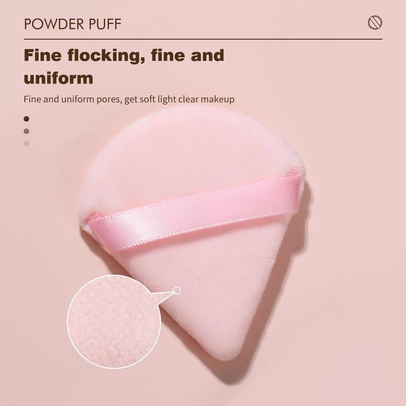 Summer Triangle Powder Puff, 10Pcs/Set Soft Makeup Foundation Sponge Puff, Makeup Tool for Blending & Facial Detailing, Makeup Accessories, Makeup Products, Powder Puff Makeup Set, Girly Room Accessories Makeup, Makeup Kit for School, Christmas Gift