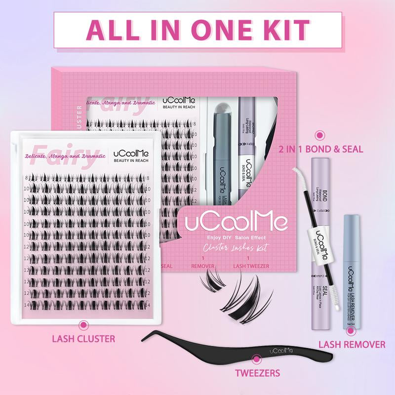 Lashes Short Fairy Venus with Invisible Band Lashes Wispy Lash Clusters Individual Lashes 8-14MM Natural Lashes Waterproof for Girls Clusters DIY Cluster Eyelash Extensions for Beginners Long Lasting Manga Makeup Cosmetic Springtok