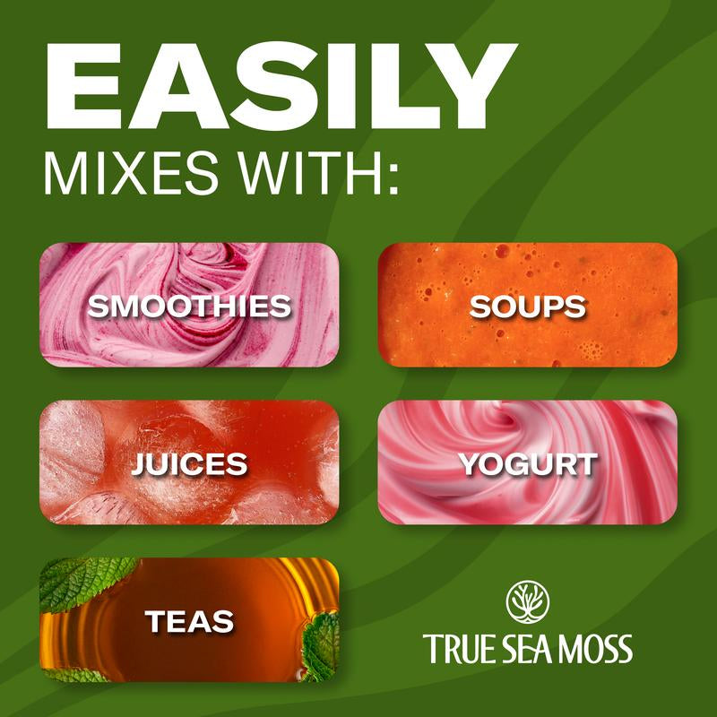 Trueseamoss Strawberry Irish Sea Moss Gel – Rich in Minerals & Vitamins – Supports Immune, Improves Digestion, Boost Energy, Skin & Hair Health - Made in USA