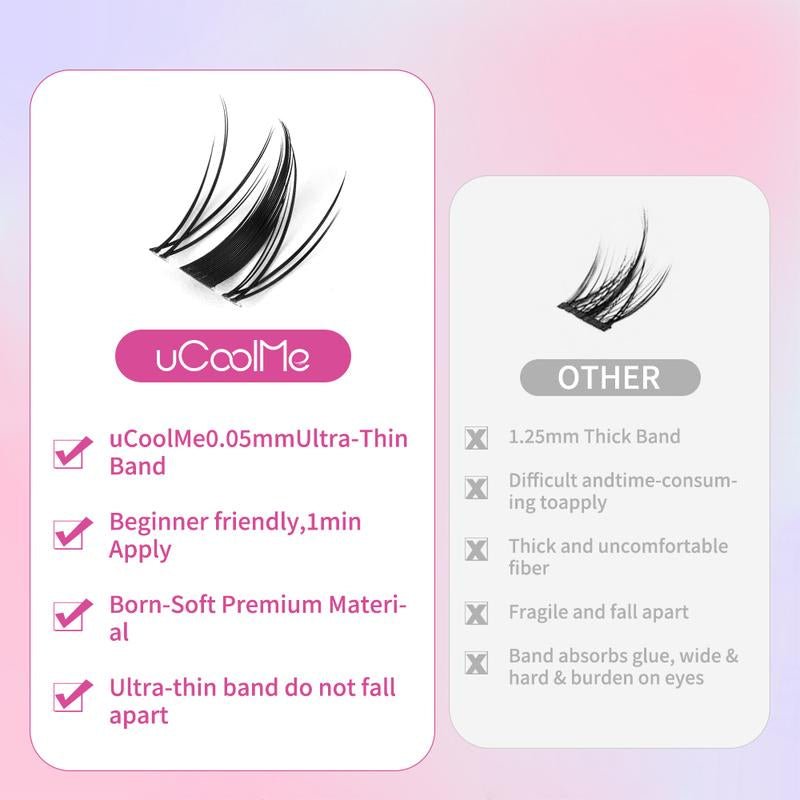 Lashes Short Fairy Venus with Invisible Band Lashes Wispy Lash Clusters Individual Lashes 8-14MM Natural Lashes Waterproof for Girls Clusters DIY Cluster Eyelash Extensions for Beginners Long Lasting Manga Makeup Cosmetic Springtok