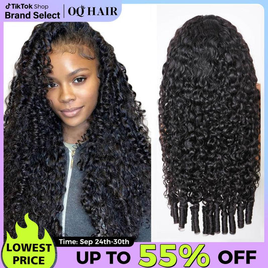 OQ HAIR 220% Density Full Burmese Curly 13X6 Lace Frontal Glueless Wigs Water Wave Virgin Human Hair Wigs Pre Plucked Natural Hairline