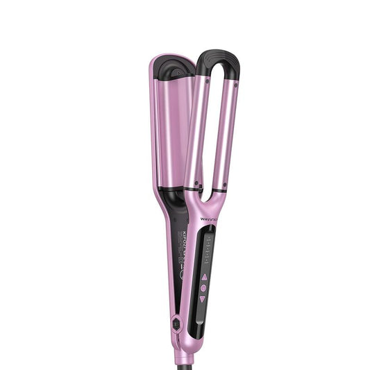 Wavytalk Beachy Waver Hair Crimpers with 3 Barrel, Fast Heat Curling Iron, Easy-To-Use Hair Crimper for Effortless Waves, Pink