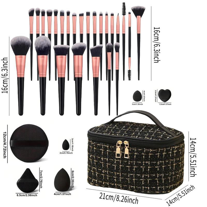 Professional Makeup Tool Set, Makeup Brush & Makeup Sponge & Powder Puff & & Storage Bag, Makeup Accessories for Women & Girls, Cosmetic