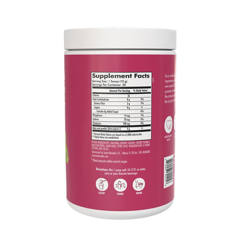 Santo Remedio Circulacion Plus, Nutritional Supplement, Beets Extract, Superfood for Circulation and Heart, Energy & Stamina, Supports Nitric Oxide and Circulation, Cherry Flavor, 30 Servings, Vegan