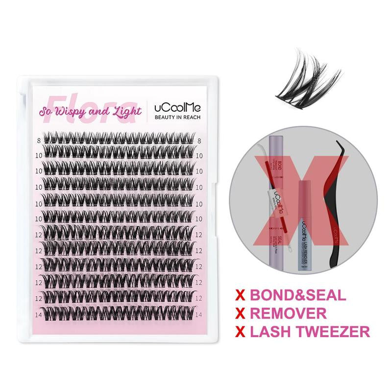 Lashes Short Fairy Venus with Invisible Band Lashes Wispy Lash Clusters Individual Lashes 8-14MM Natural Lashes Waterproof for Girls Clusters DIY Cluster Eyelash Extensions for Beginners Long Lasting Manga Makeup Cosmetic Springtok