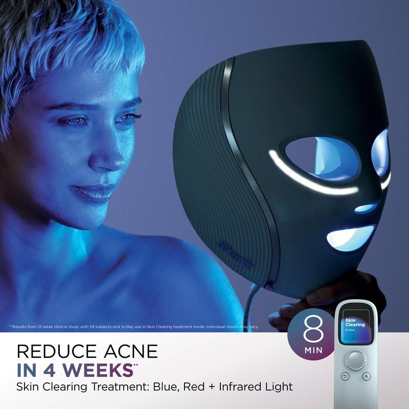 Shark Cryoglow Red & Blue Infrared Iqled Face Mask & under Eye Cooling FW312 Facial Acne Face Lifting Device with Adjustable Plug and Storage Bag