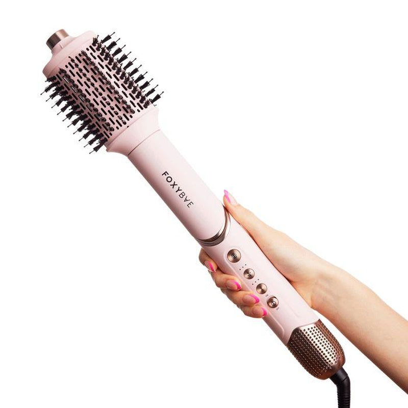 Blush Super Styler Pro - 5-In-1 Interchangeable Tools Curler Comfort Curler Comfort Hair Curler Lightweight Hair Dryer Multi Tool Smooth Titanium