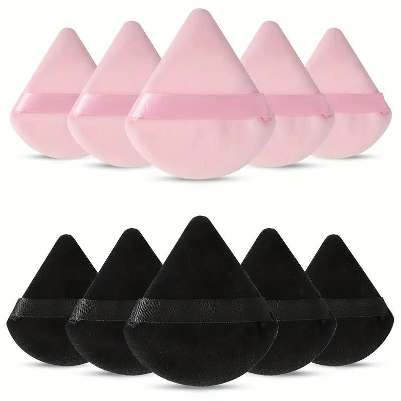 Summer Triangle Powder Puff, 10Pcs/Set Soft Makeup Foundation Sponge Puff, Makeup Tool for Blending & Facial Detailing, Makeup Accessories, Makeup Products, Powder Puff Makeup Set, Girly Room Accessories Makeup, Makeup Kit for School, Christmas Gift
