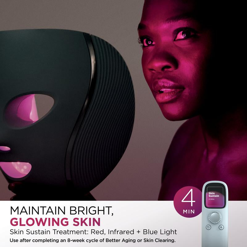 Shark Cryoglow Red & Blue Infrared Iqled Face Mask & under Eye Cooling FW312 Facial Acne Face Lifting Device with Adjustable Plug and Storage Bag